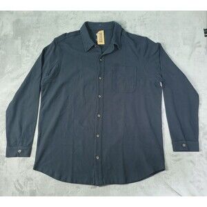 Duluth Trading Co No Polo Long Sleeve Shirt Mens Size XL Black Pocket NEW